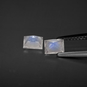 Gemas de piedra de luna arcoíris blanco natural de  ct, baguette, VS