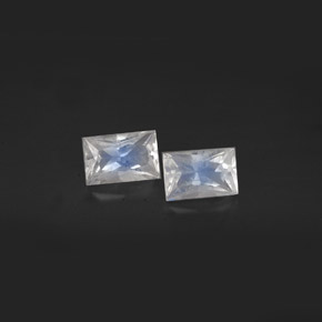 Gemas de piedra de luna arcoíris blanco natural de  ct, baguette, VS