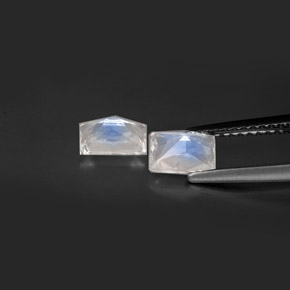 Gemas de piedra de luna arcoíris blanco natural de  ct, baguette, VS