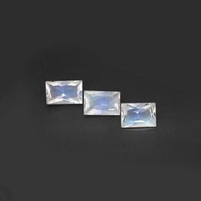 Gemas de piedra de luna arcoíris blanco natural de 1,39 ct, baguette, VS