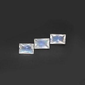 Gemas de piedra de luna arcoíris blanco natural de 1,39 ct, baguette, VS