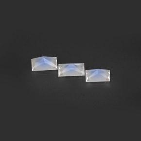 Gemas de piedra de luna arcoíris blanco natural de 1,39 ct, baguette, VS