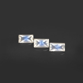 Gemas de Piedra lunar arcoíris Blanco azul natural de  ct, Corte Baguette, VS