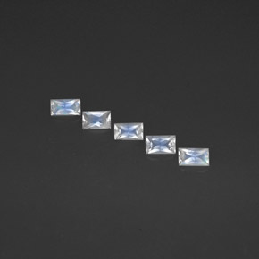 Gemas de piedra de luna arcoíris blanco natural de  ct, baguette, VS