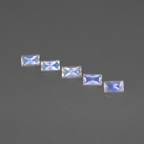 Gemas de piedra de luna arcoíris azul y blanco natural de  ct, baguette, VS