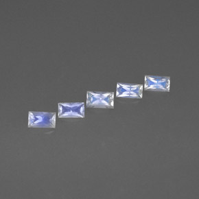 Gemas de piedra de luna arcoíris azul y blanco natural de  ct, baguette, VS