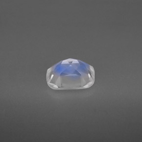 Piedra lunar arcoíris Blanco azul natural de 1.33 ct, Corte Cojín, VS