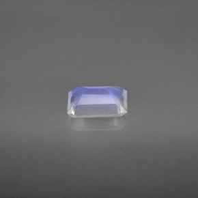 Piedra de luna arcoíris blanco natural de 0,81 ct, corte esmeralda, VS