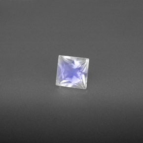 Piedra de luna arcoíris blanco natural de 0,62 ct, cuadrado, VS