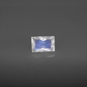 Piedra de luna arcoíris blanco natural de 0,64 ct, baguette, VS