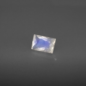 Piedra de luna arcoíris blanco natural de 0,64 ct, baguette, VS