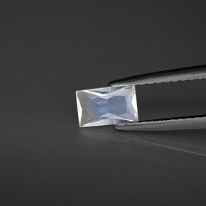 Piedra de luna arcoíris blanco natural de 0,42 ct, baguette, VS