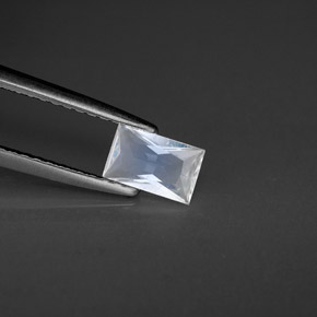 Piedra de luna arcoíris blanco natural de 0,42 ct, baguette, VS