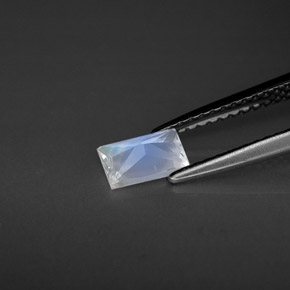 Piedra de luna arcoíris blanco natural de 0,42 ct, baguette, VS