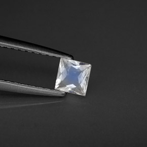 Piedra lunar arcoíris Blanco azul natural de 0.23 ct, Cuadrado, VS