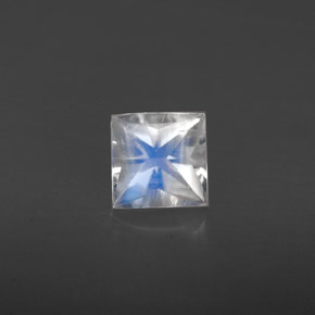 Piedra de luna arcoíris blanco natural de 0,62 ct, cuadrado, VS
