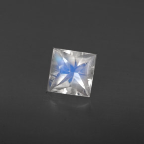 Piedra de luna arcoíris blanco natural de 0,62 ct, cuadrado, VS