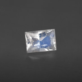 Piedra de luna arcoíris blanco natural de 0,64 ct, baguette, VS