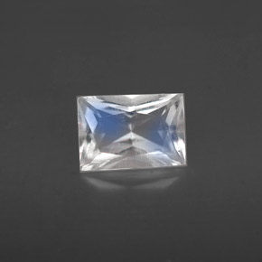 Piedra de luna arcoíris blanco natural de 0,79 ct, baguette, VS