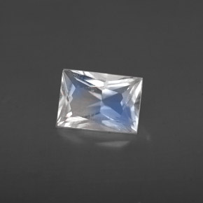 Piedra de luna arcoíris blanco natural de 0,79 ct, baguette, VS