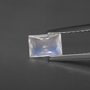 Piedra de luna arcoíris blanco natural de 0,40 ct, baguette, VS