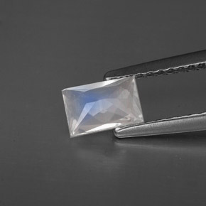 Piedra de luna arcoíris blanco natural de 0,40 ct, baguette, VS