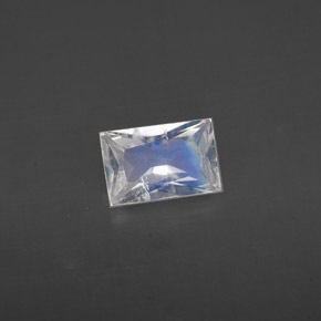 Piedra de luna arcoíris blanco natural de 0,44 ct, baguette, VS