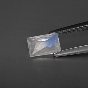 Piedra de luna arcoíris blanco natural de 0,44 ct, baguette, VS