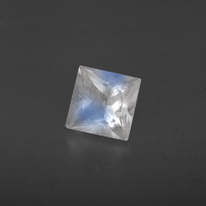 Piedra de luna arcoíris blanco natural de 0,61 ct, cuadrado, VS