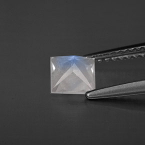 Piedra de luna arcoíris blanco natural de 0,61 ct, cuadrado, VS