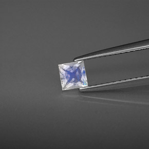 Piedra de luna arcoíris blanco natural de 0,30 ct, cuadrado, VS