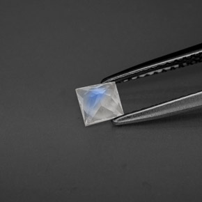 Piedra lunar arcoíris Blanco azul natural de 0.26 ct, Cuadrado, VS