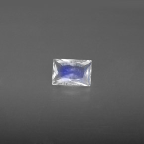 Piedra de luna arcoíris blanco natural de 0,51 ct, baguette, VS
