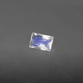 Piedra de luna arcoíris blanco natural de 0,51 ct, baguette, VS