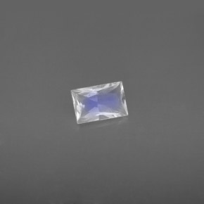 Piedra lunar arcoíris Blanco azul natural de 0.41 ct, Corte Baguette, VS