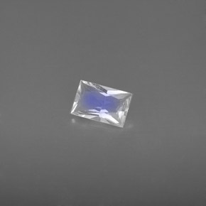 Piedra lunar arcoíris Blanco azul natural de 0.41 ct, Corte Baguette, VS