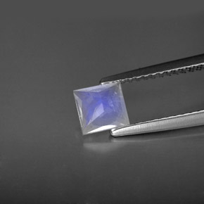 Piedra de luna arcoíris blanco natural de 0,59 ct, cuadrado, VS-SI
