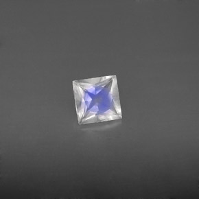 Piedra de luna arcoíris blanco natural de 0,56 ct, cuadrado, VS