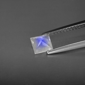 Piedra de luna arcoíris blanco natural de 0,56 ct, cuadrado, VS