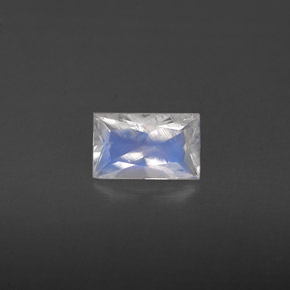 Piedra lunar arcoíris Blanco azul natural de 0.46 ct, Corte Baguette, VS