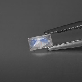 Piedra de luna arcoíris blanco natural de 0,23 ct, baguette, VS