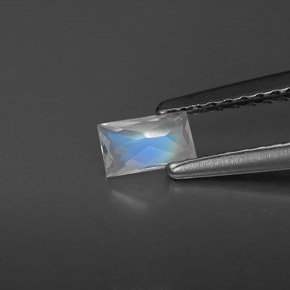 Piedra de luna arcoíris blanco natural de 0,23 ct, baguette, VS