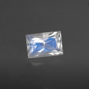 Piedra de luna arcoíris blanco natural de 0,55 ct, baguette, VS