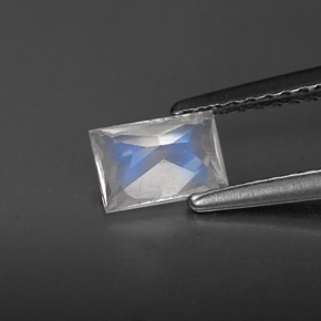 Piedra de luna arcoíris blanco natural de 0,55 ct, baguette, VS