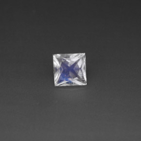 Piedra de luna arcoíris blanco natural de 0,46 ct, cuadrado, VS