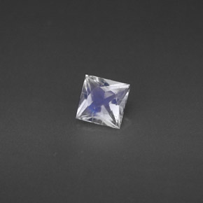 Piedra de luna arcoíris blanco natural de 0,46 ct, cuadrado, VS
