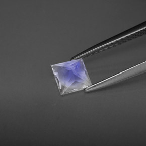Piedra de luna arcoíris blanco natural de 0,46 ct, cuadrado, VS