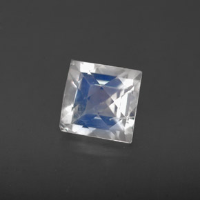 Piedra lunar arcoíris Blanco azul natural de 1.11 ct, Cuadrado, VS