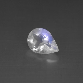 Piedra de luna arcoíris blanco natural de 0,95 ct, en forma de pera, VS