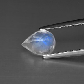 Piedra de luna arcoíris blanco natural de 1,02 ct, en forma de pera, VS